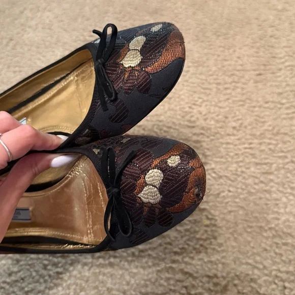 Prada Printed Brocade Ballerina Flats Size 39.5